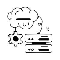 Icon representing cloud storage and secure data storage solutions vector