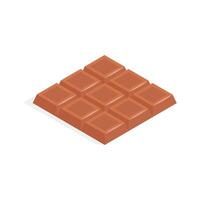 Visually appealing isometric icon of a standard chocolate bar. vector