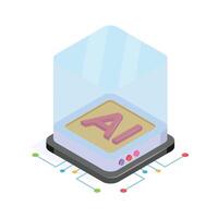 A futuristic chip, symbolizing artificial intelligence hardware vector