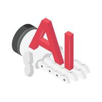 A stylized isometric icon of a robotic hand vector