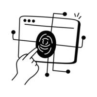 Icon representing biometric security tools like fingerprint or face ID vector