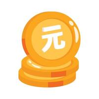 A stack of Chinese coins symbolizing wealth and prosperity vector