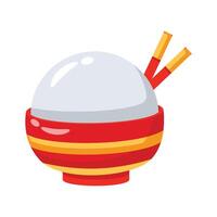 Get your hold on this trendy icon of rice bowl in editable style vector