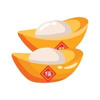 Chinese gold yuanbao design, wealth and prosperity vector