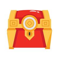 Decorative treasure chest icon design symbolizing wealth and good fortune vector