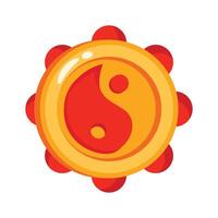 Get this amazing icon of yin yang in trendy design style vector