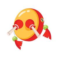 Icon of drum with sticks representing music and joy during celebrations vector