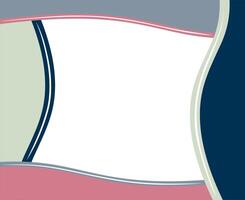 Wavy pastel frame, cute poster design. Empty space for text, picture. Pink and blue colors. Horizontal frame. vector