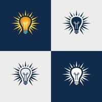 Light Bulb Icon Set. Line, Solid, Filled, and Colorful Versions. Idea Symbol and Illustration. vector