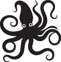 Silhouette of octopus Design element vector