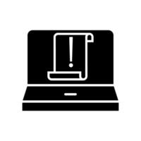 laptop computer with exclamation mark icon over white background, illustration. vector