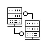 r sign, linear symbol.Database server line icon, concept illustration, outline symbol, . vector