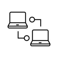 Computer network icon. Simple line, outline elements of web design for ui and ux, website or mobile application on white background vector