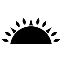 Sun Icon. Flat black symbol. Pictogram is isolated on a white background. Designed for web and software. vector