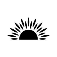 Sun Icon. Flat symbol. Pictogram is isolated on a white background. vector