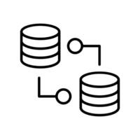 Database icon . A thin line sign. Isolated contour symbol illustration vector