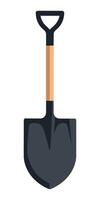 A shovel with a wooden handle. vector