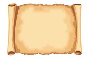 A parchment scroll with an aged texture and copy space. vector