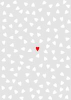 Valentines Day background with minimal heart design vector