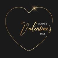Elegant Valentines Day background with minimal gold and black design vector