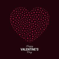 Valentines Day background with heart of glowing dots vector