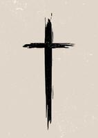 Religious cross background with grunge style design vector