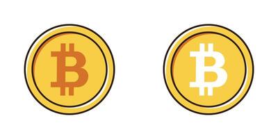 Simple BTC Bitcoin illustration in flat color design. vector
