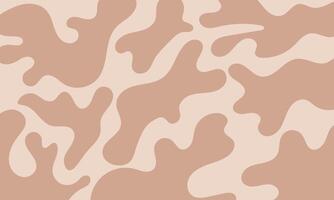 Hand drawn camouflage background. Soft caramel shapes vector