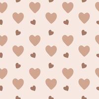 Hearts seamless pattern. Caramel Warm color print for cafe, baker vector