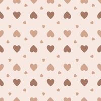 Geometric Hearts Seamless Pattern. Valentines day decorative print illustration. Caramel Warm color print for cafe, bakery vector