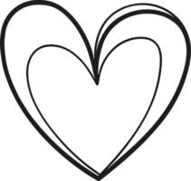 Hand-Drawn Overlapping Hearts Line Art for Valentine's Day Designs vector