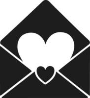 Romantic Open Envelope with Heart Design for Valentine's Day Illustration vector