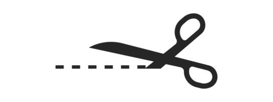 a pair of scissors cutting a piece of paper vector