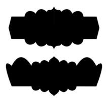 Islamic sticker label oriental style objects of Arabic shapes, windows and arches. vector