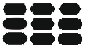 Sticker label oriental style objects of Arabic shapes, windows and arches. vector