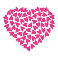 Hand drawn Heart shape hearts. St Valentines Day greeting design element Abstract Background Texture. Isolated illustration Thematic cards, posters or web promo banner, leaflets, print or tags vector