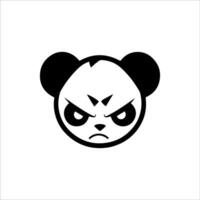 A panda bear head with an angry expression vector