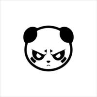 A panda bear face with an angry expression vector