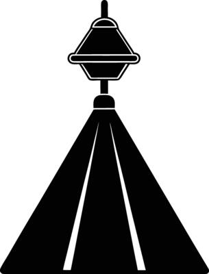 Black Motion sensor light silhouette illustration