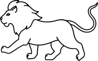 A Lion runs faster line art illustration vector