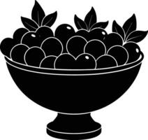 Fruit bowl silhouette illustration vector