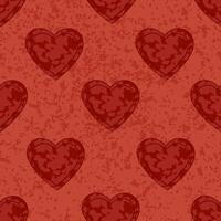 Colorful Valentines Day Seamless Pattern with Illustrations of Heart Shapes on Textured Background vector