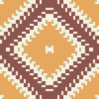 Fabric Texture Islamic Geometric Patterns Printablefolk Embroidery, Aztec Geometric Ornament Print. Design for Carpet, Wallpaper, Clothing, Wrapping, Fabric vector