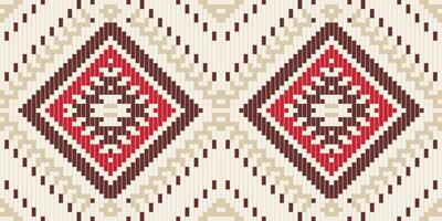 Handicraft Ethnic Geometric Patternfolk Embroidery, Aztec Geometric Ornament Print. Design for Carpet, Wallpaper, Clothing, Wrapping, Fabric vector