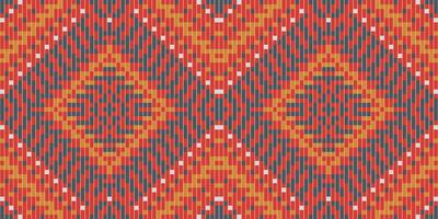 Motif Abstract Geometric Pattern With Stripes Linesfolk Embroidery, Aztec Geometric Ornament Print. Design for Carpet, Wallpaper, Clothing, Wrapping, Fabric vector