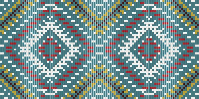 Pixel Geometric Islamic Geometric Pattern Stencilfolk Embroidery, Aztec Geometric Ornament Print. Design for Carpet, Wallpaper, Clothing, Wrapping, Fabric