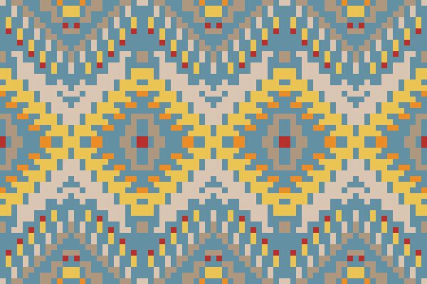 Pixelated Ethnic Pattern Sweatshirtfolk Embroidery, Aztec Geometric Ornament Print. Design for Carpet, Wallpaper, Clothing, Wrapping, Fabric