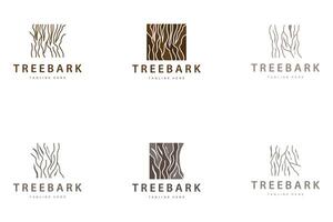 Wood logo design structure layers forest tree bark template bundle set collection vector