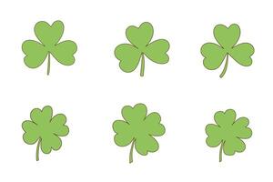 Clover shapes. Clover icons set. Shamrock icons, four leaf clover. illustration vector