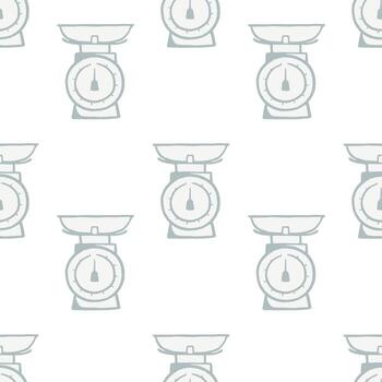 Hand drawn retro scale seamless pattern. Simple clear design for textile, fabric, wrapping paper vector